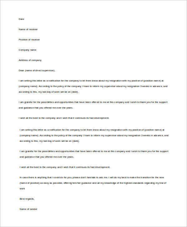 example professional resignation letter3