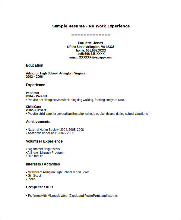 FREE 7 Sample Work Resume Templates In MS Word PDF