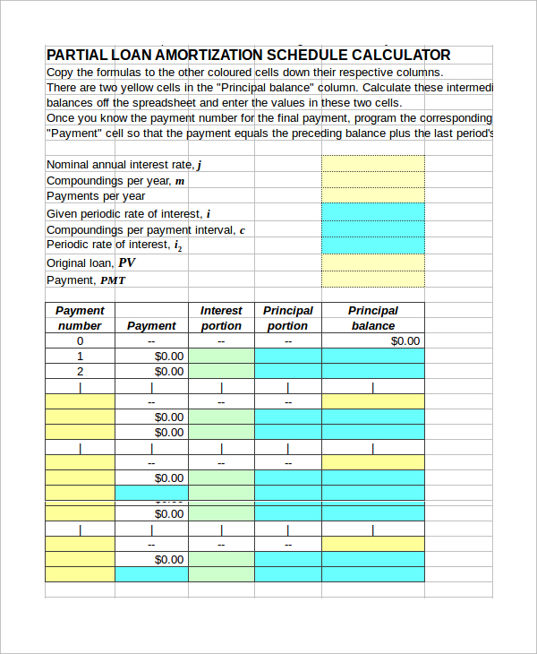 amortization schedule on excel