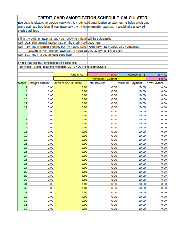 free loan amortization schedule excel