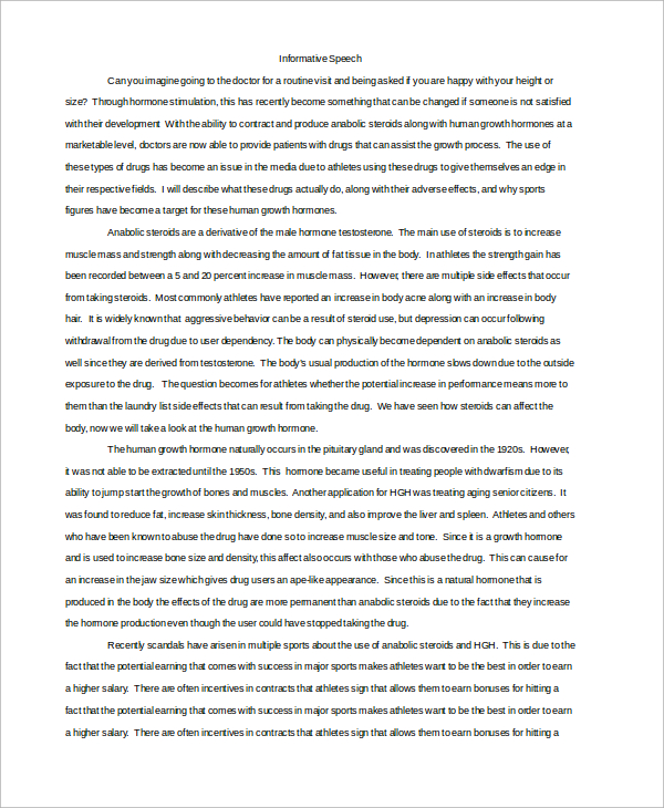 example of informative speech essay pdf