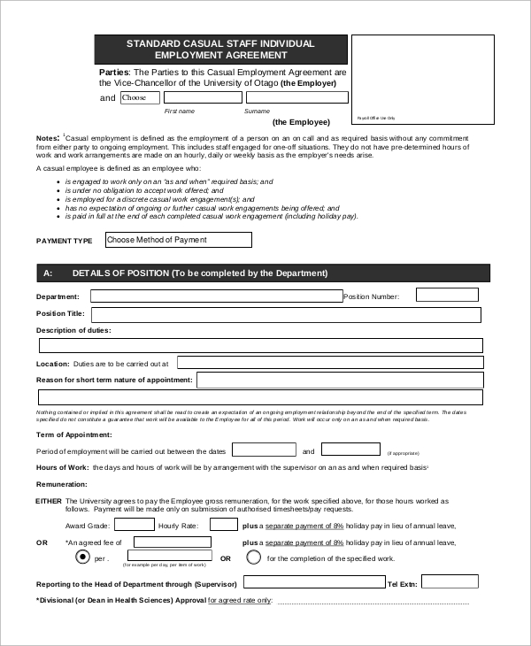 FREE 43+ Sample Employment Templates in MS Word PDF