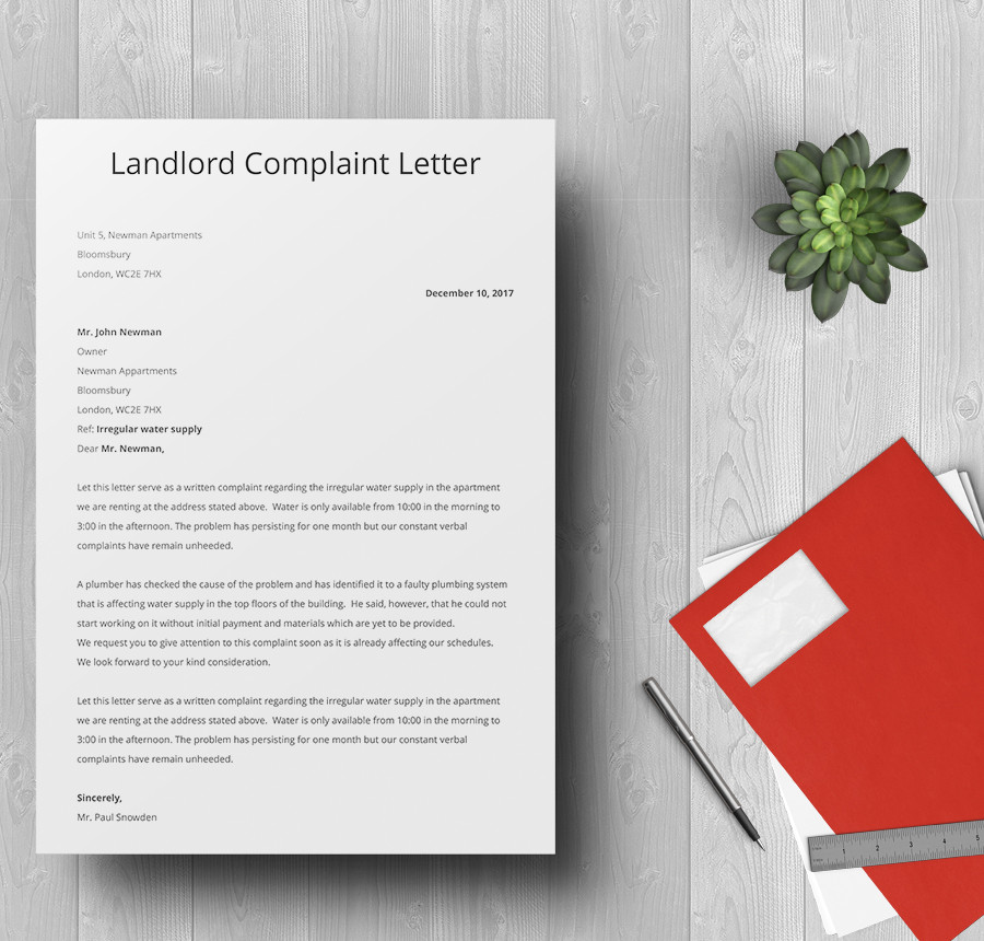 Free Sample Complaint Letters  Sample Templates