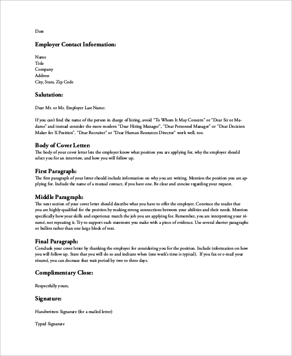 Cover Letter Without Name Database | Letter Template ...