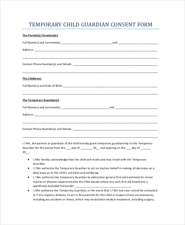 papers for guardianship