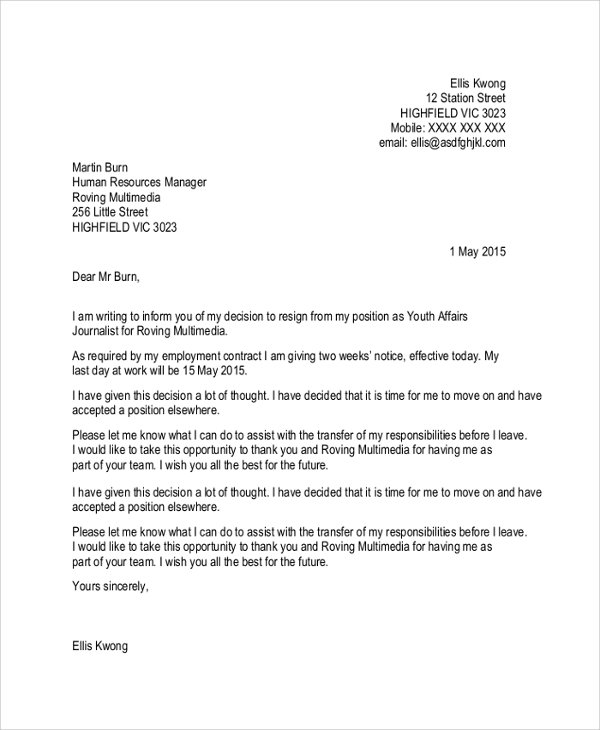 FREE 14 Sample Inform Letter Templates In PDF