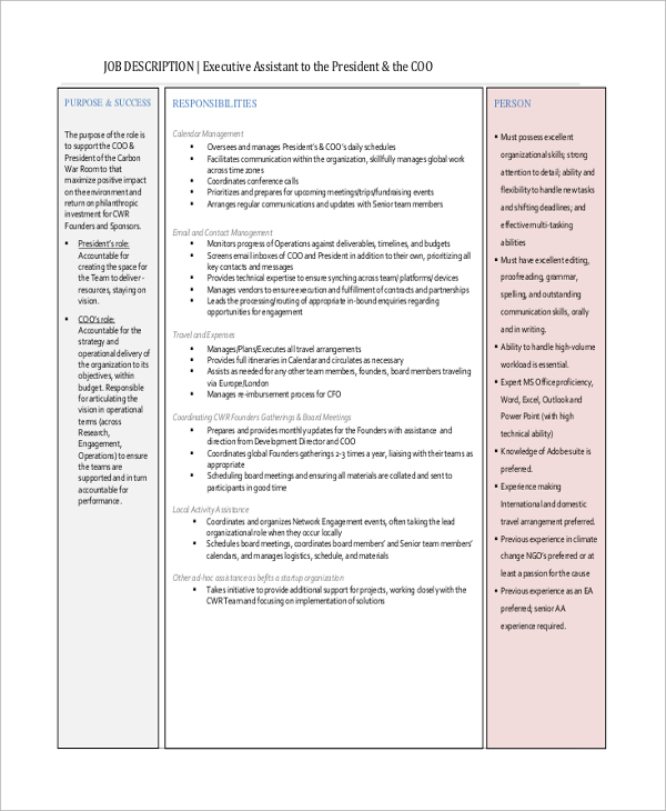 FREE 8+ Sample Executive Assistant Resume Templates in MS ...