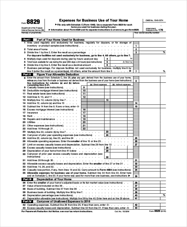 schedule c form 8829