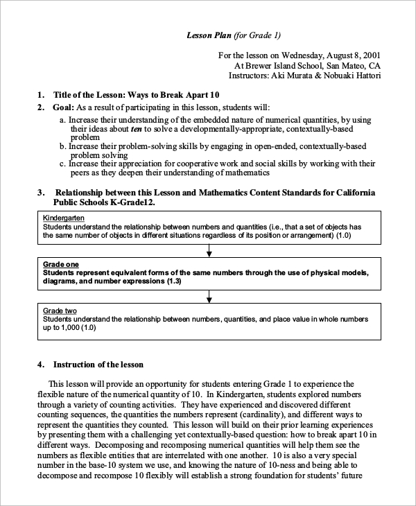 1St Grade Lesson Plan Template from images.sampletemplates.com