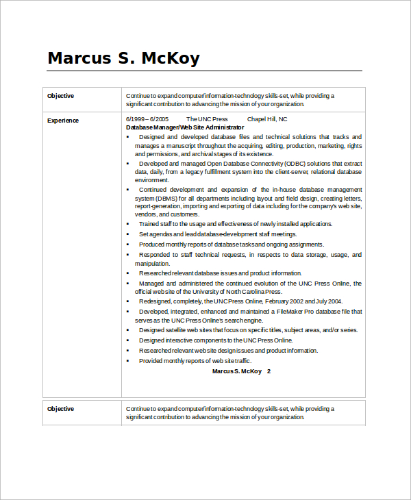 professional resume template word