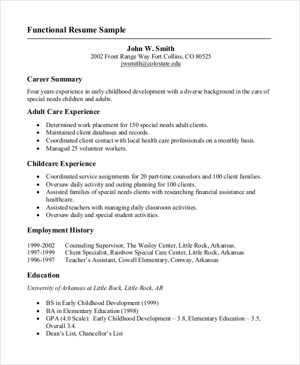 FREE 8+ Resume Samples for Job in MS Word | PDF