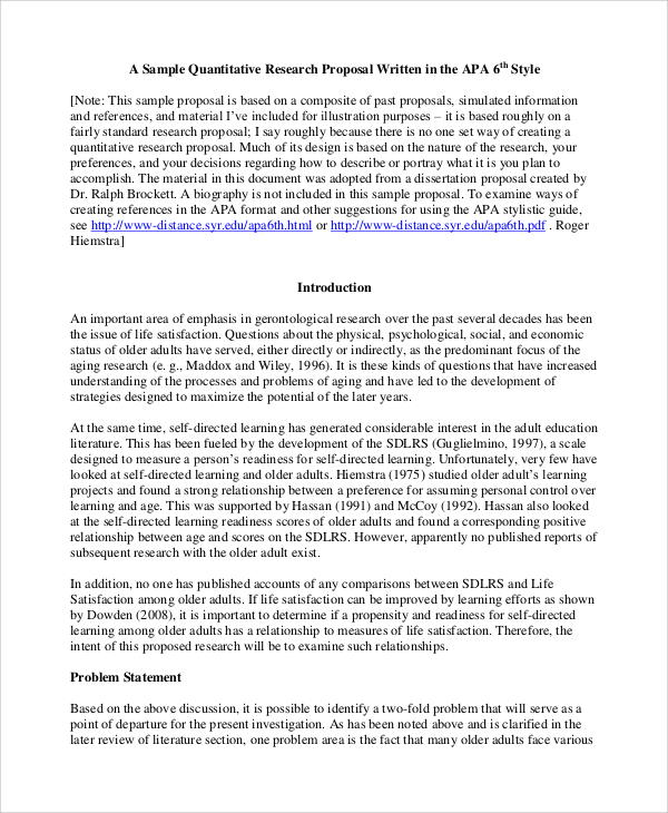 data analysis for quantitative research proposal