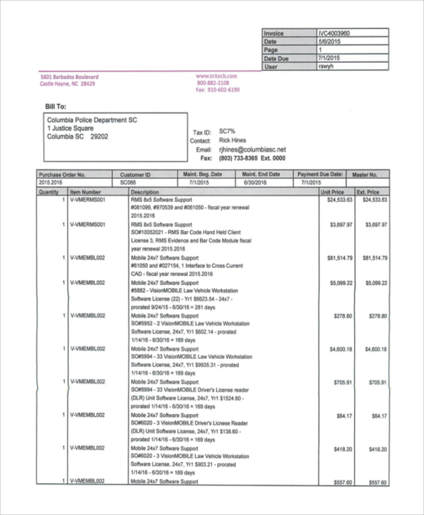 software system quote sample