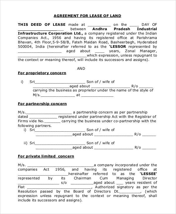 Simple Free Printable Leas Forms Printable Forms Free Online