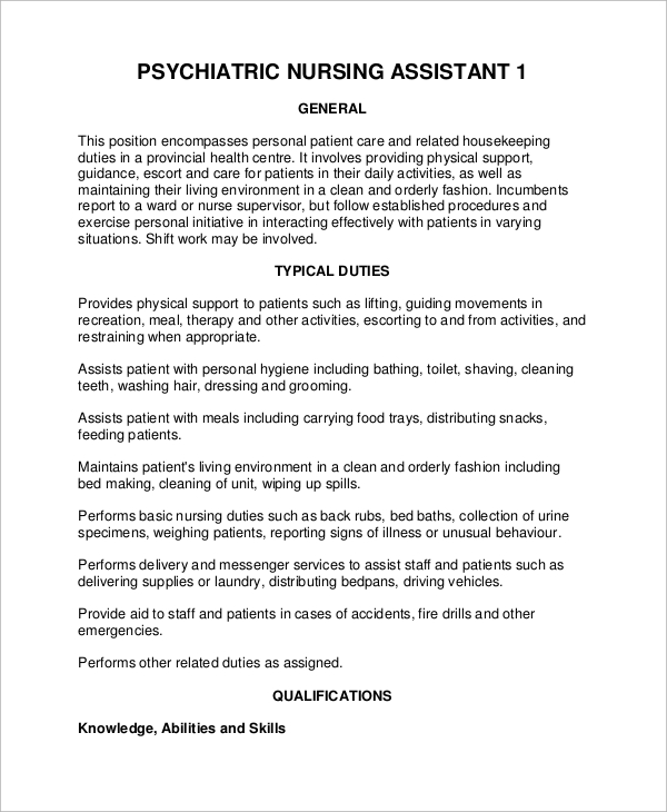psychiatrist assistant job description