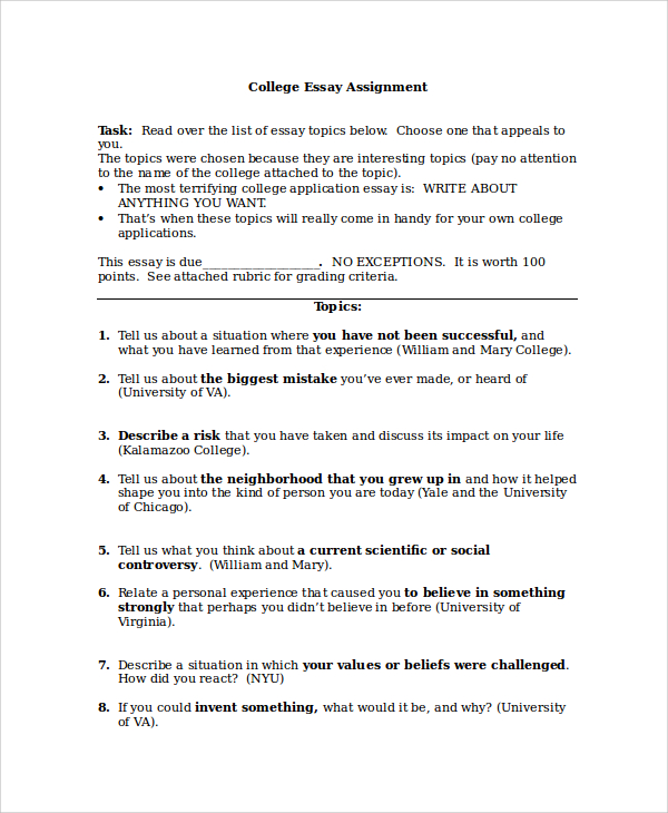 assignment paper format