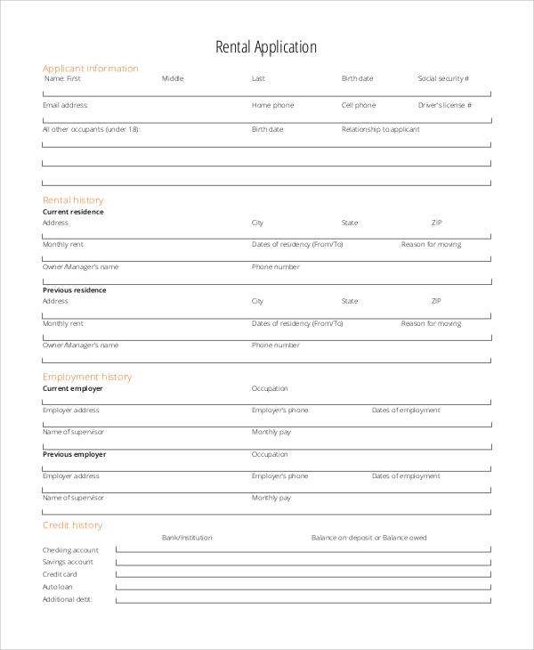 FREE 7+ Printable Application Templates in MS Word | PDF