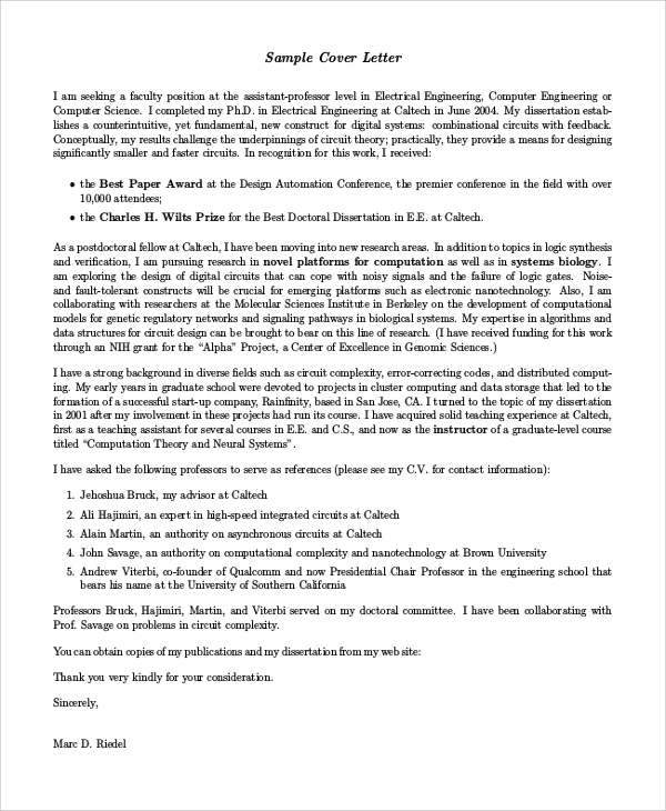 Free 6 Sample Engineering Cover Letter Templates In Pdf