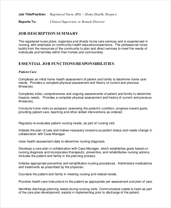 Health and wellbeing officer job description