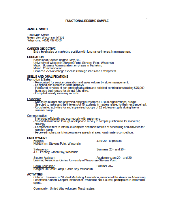 10+ Sample Objectives For Resume  Sample Templates