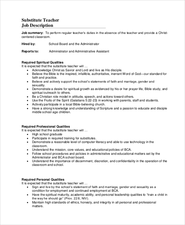 High School Teacher Job Description Vrogue co