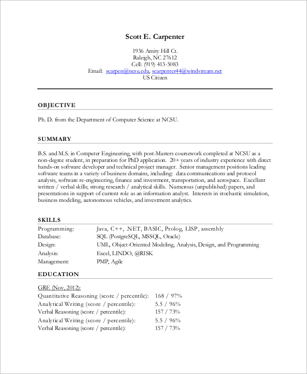 graduate scrum master resume