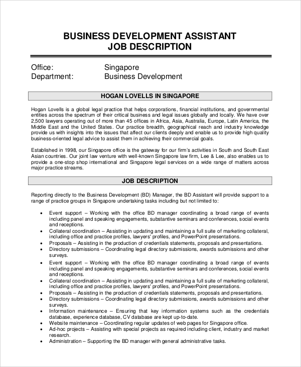 FREE 8+ Sample Business Manager Job Description Templates in PDF | MS Word