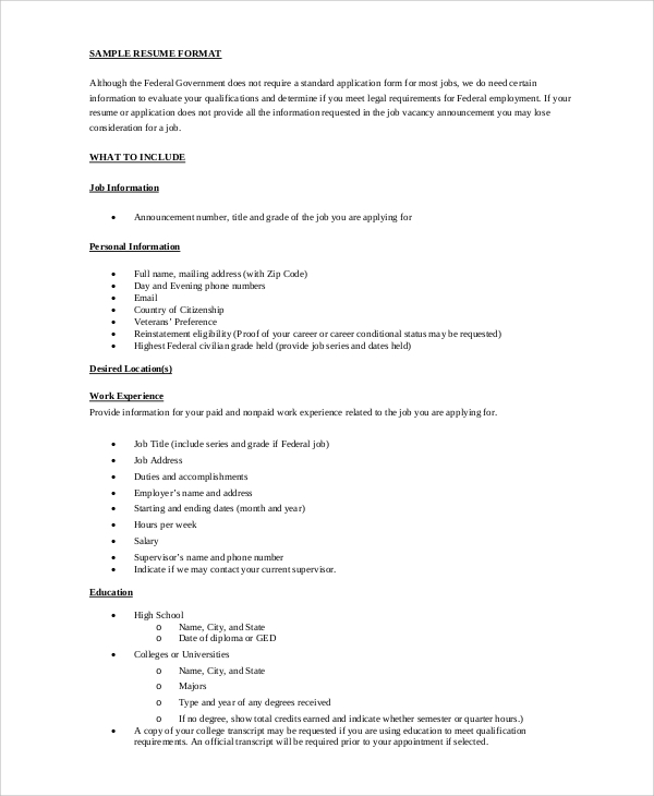 simple applicant resume sample