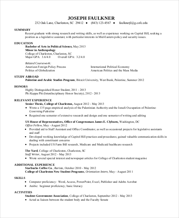 how to write a resume summary for college students