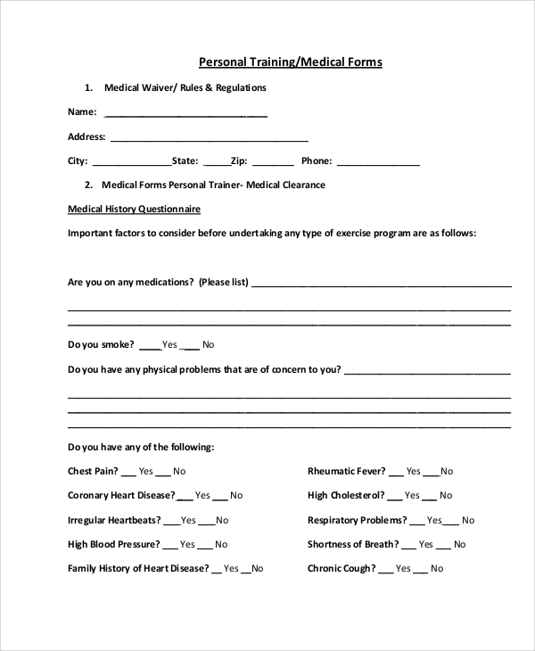 FREE 9+ Sample Medical Forms in MS Word PDF