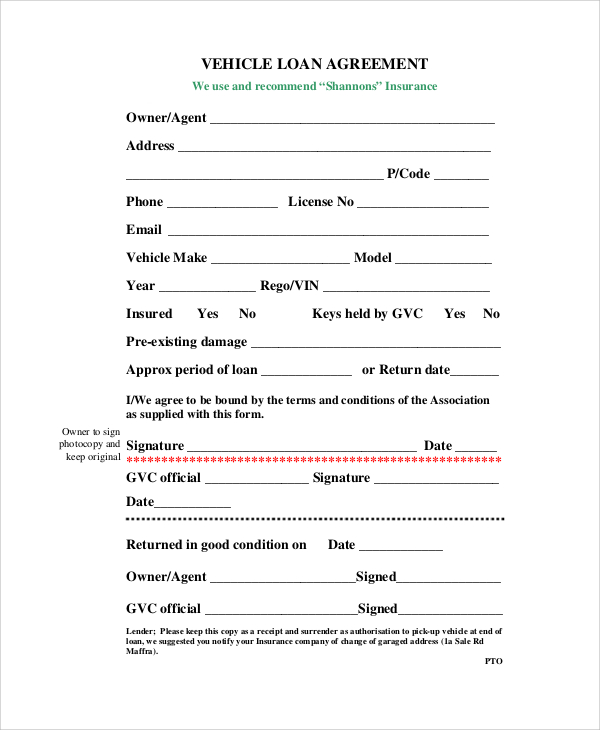 FREE 10 Sample Loan Agreement Forms In PDF MS Word Google Docs Pages