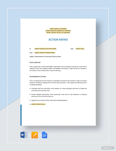 action memo template