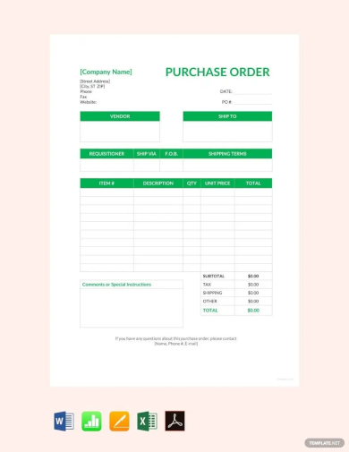 blank purchase order template
