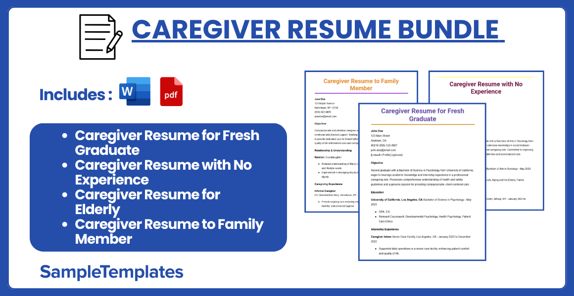 caregiver resume bundle 