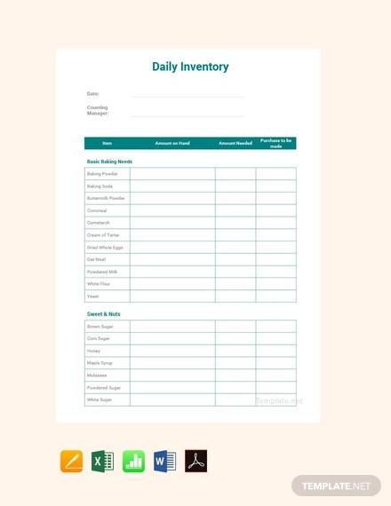 daily inventory template