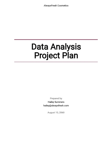 data analysis project plan template