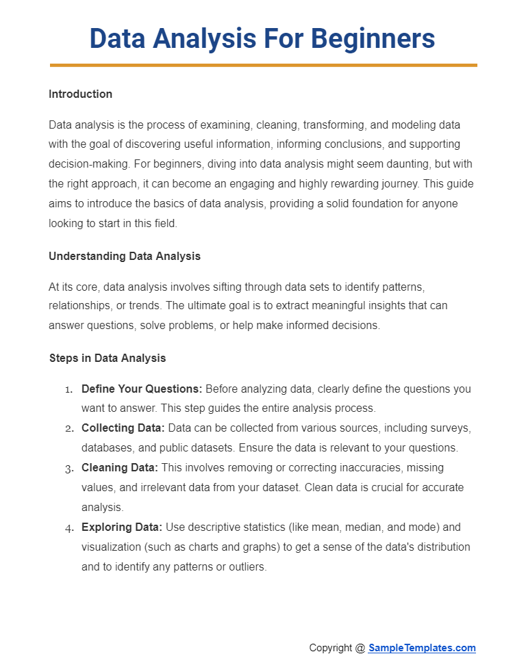 data analysis for beginners