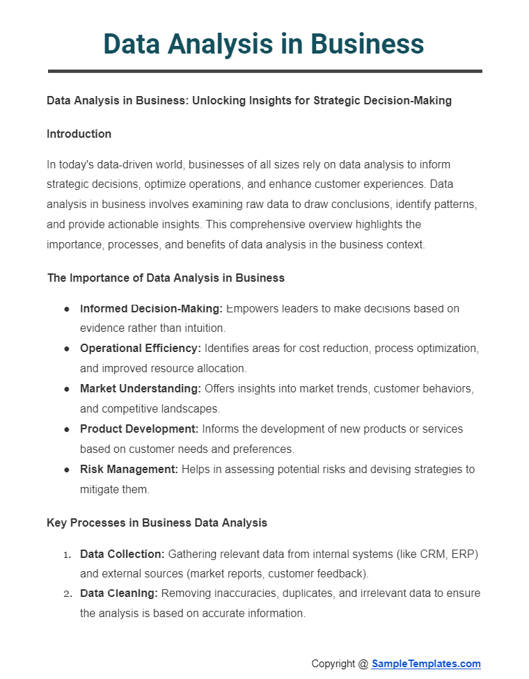 data analysis in business