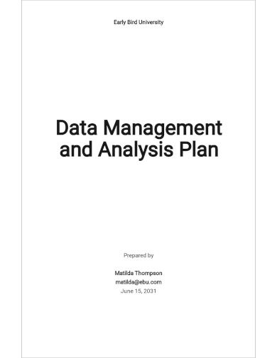 data management and analysis plan template