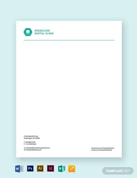 dental clinic letterhead template