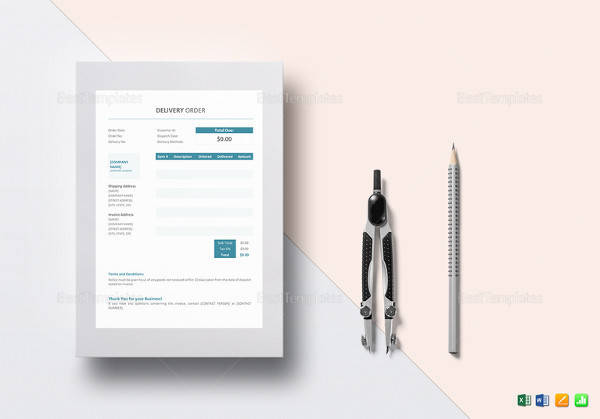 easy to print delivery order template