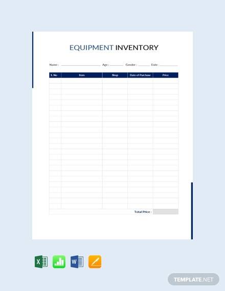 equipment inventory template13