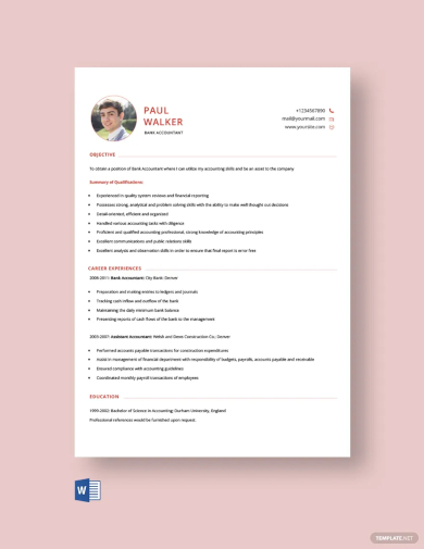 free bank accountant resume template