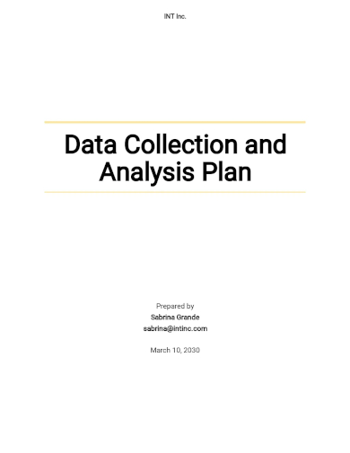 free data collection and analysis plan template