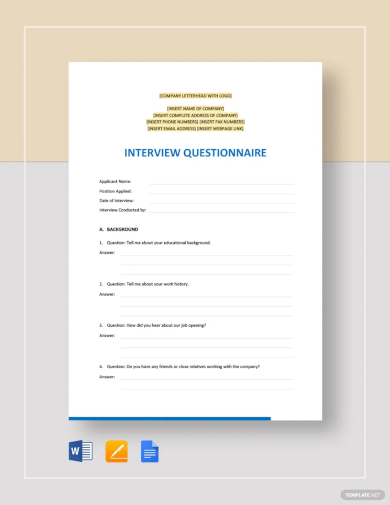 FREE 74+ Questionnaire Samples In PDF, Word, Pages