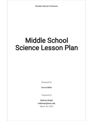 middle school science lesson plan template