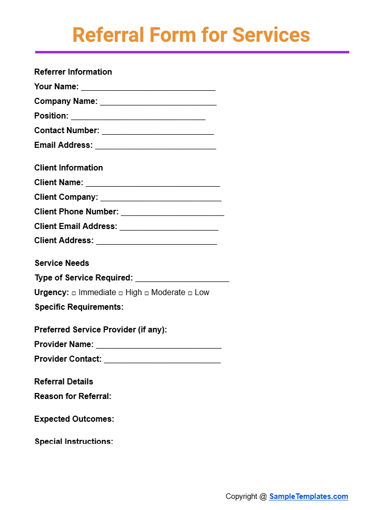 referral form for services