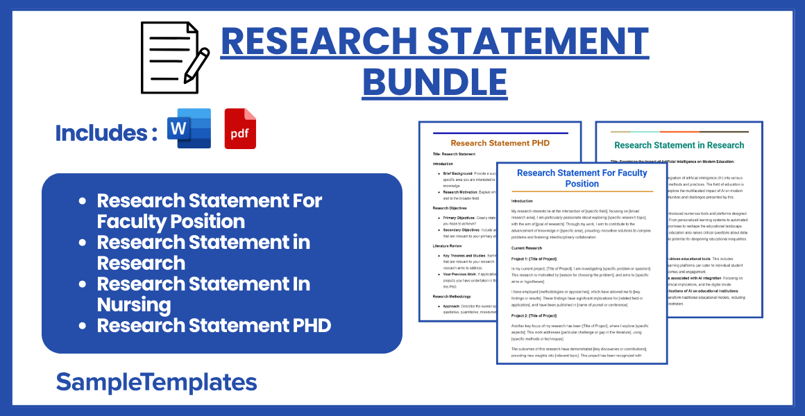 research statement bundle