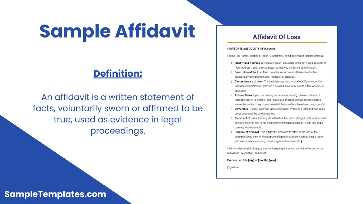 Sample Affidavit