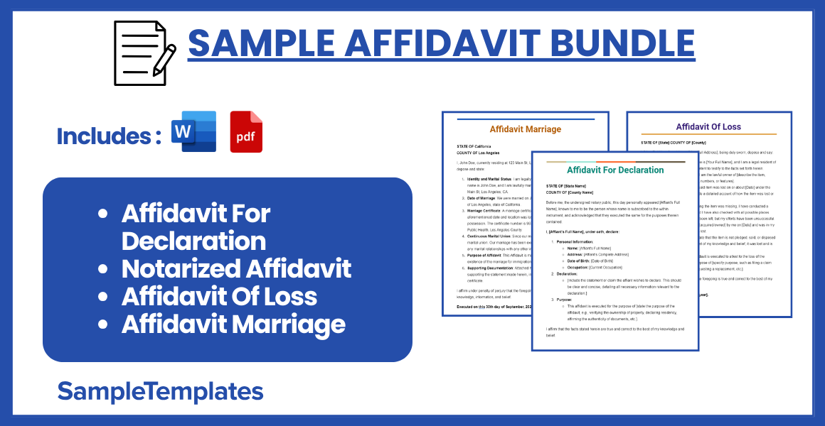 sample affidavit bundle